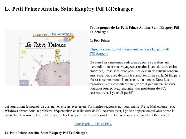 telecharger le petit prince pdf